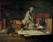 Jean Baptiste Simeon Chardin Still life with the Attributes  of Arts oil painting on canvas